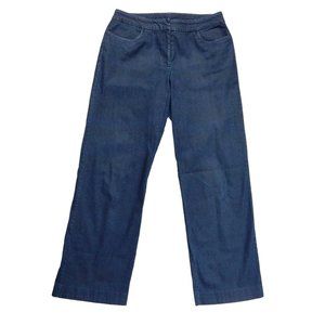 Eileen Fisher  Wide Leg High Rise Denim Jeans Blue Size S